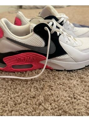 Nike White Black  Gray Pink Air Max Athletic Shoes WORN ONCE